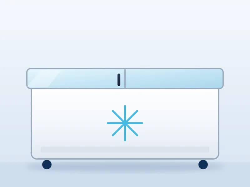 Freezer horizontal con tapas de vidrio