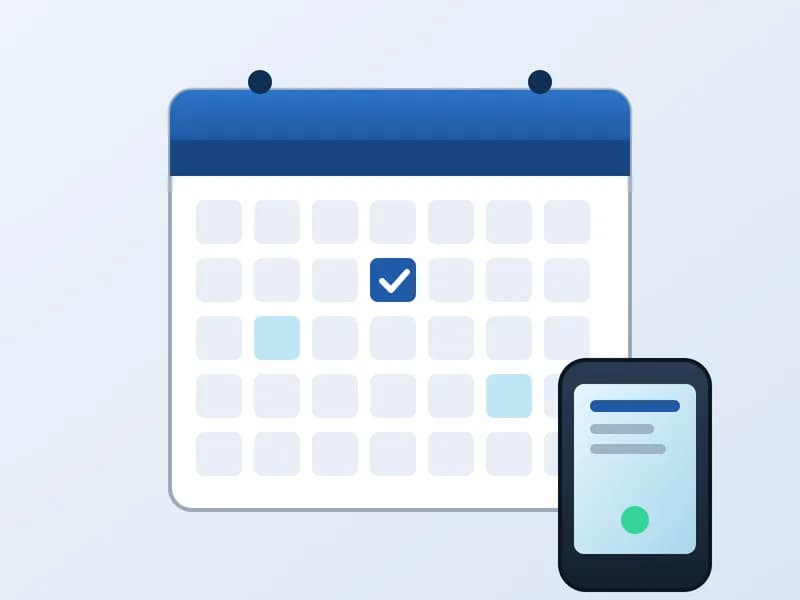 Calendario con un turno confirmado y un celular