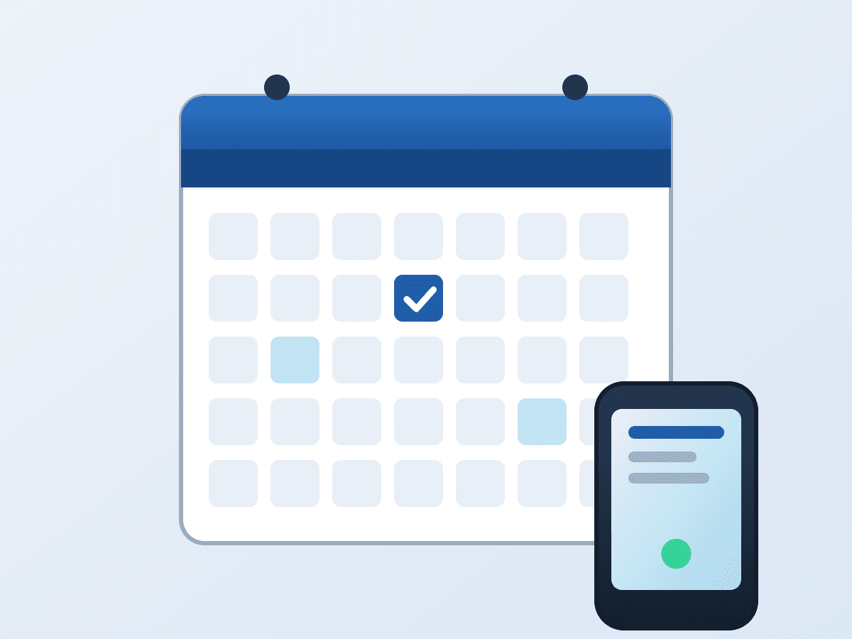 Calendario con un turno confirmado y un celular